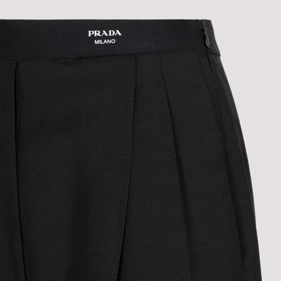 Shop Prada Mohair And Wool Pants In Black