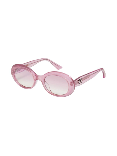 Shop Gentle Monster La Mode Pc6 Logo-plaque Sunglasses In Pink
