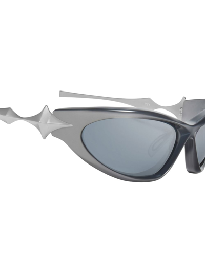 Shop Gentle Monster Yyy G4 Goggle-frame Sunglasses In Grey
