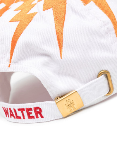 Shop Walter Van Beirendonck Embroidered-motif Cotton Cap In White