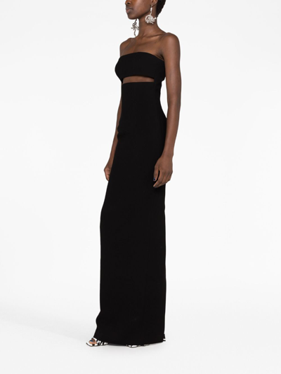 Shop Monot Cut-out Strapless Maxi Dress In Black