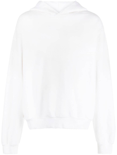 Shop Acne Studios Logo-print Drop-shoulder Hoodie In White