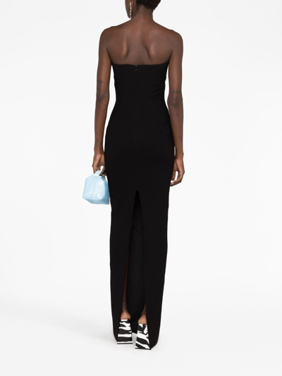 Shop Monot Cut-out Strapless Maxi Dress In Black