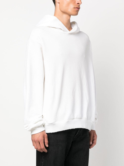 Shop Acne Studios Logo-print Drop-shoulder Hoodie In White