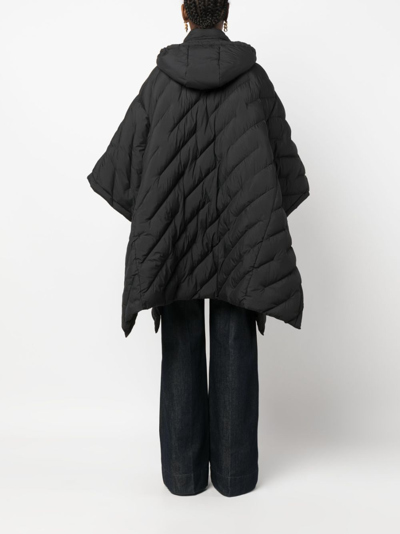 Shop Pinko Mutex Quilted Hooded Cape In Black