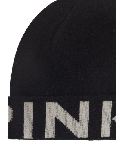 Shop Pinko Intarsia Logo Beanie Hat