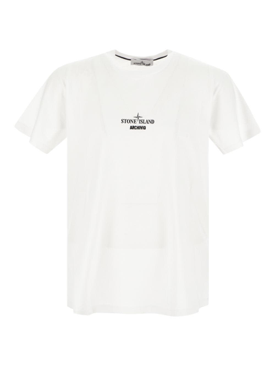 Shop Stone Island Archivio T-shirt In White