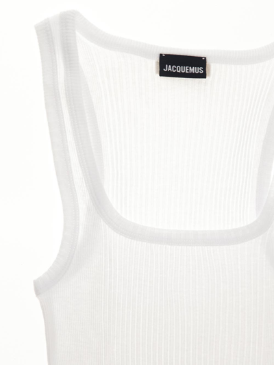 Shop Jacquemus Le Body Caraco Ribbed Bodysuit In White