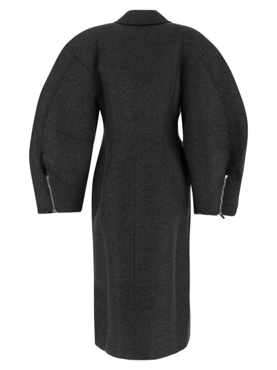 Shop Jacquemus Le Manteau Croissant Coat In Grey