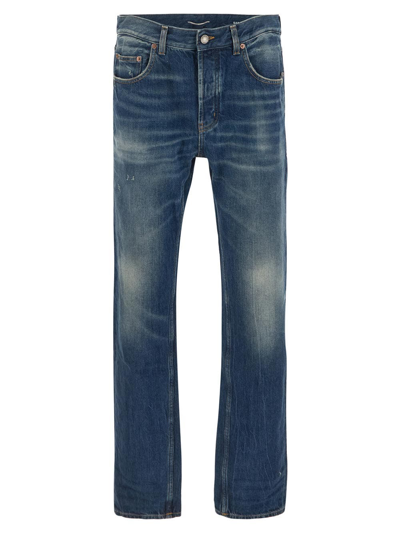 Shop Saint Laurent Baggy Jeans In Blue