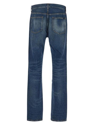 Shop Saint Laurent Baggy Jeans In Blue