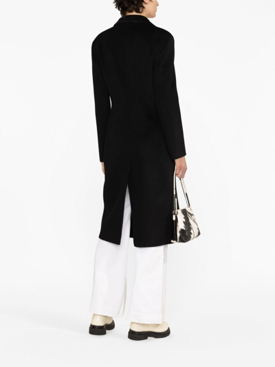 Shop Pinko Double-breasted Wool Coat In Black