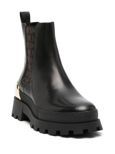 Michael Michael Kors Logo-print Leather Boots In Black