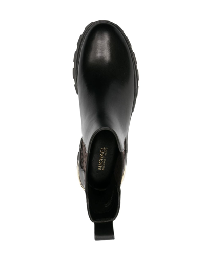 Michael Michael Kors Logo-print Leather Boots In Black