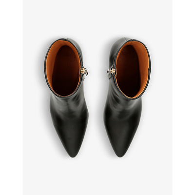 Shop Chloé Chloe Womens Black Oli Pointed-toe Leather Heeled Boots