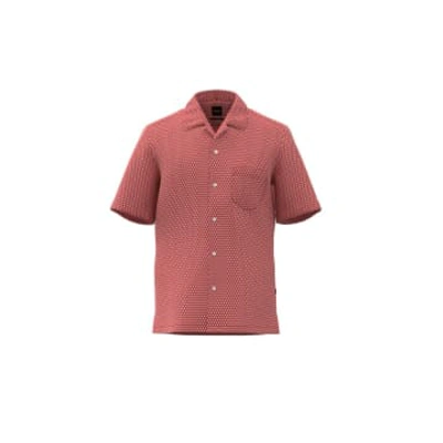 Shop Hugo Boss Red Rayer Geo Print Short Sleeve Shirt