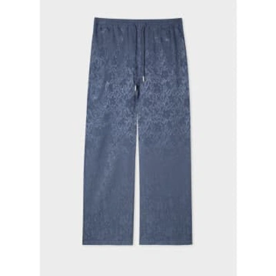 Shop Paul Smith Navy Elasticated Floral Waist Trousers In Blue