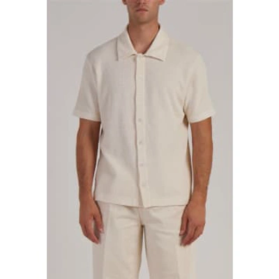 Shop Daniele Fiesoli Button Up Waffle Jersey Shirt Off White