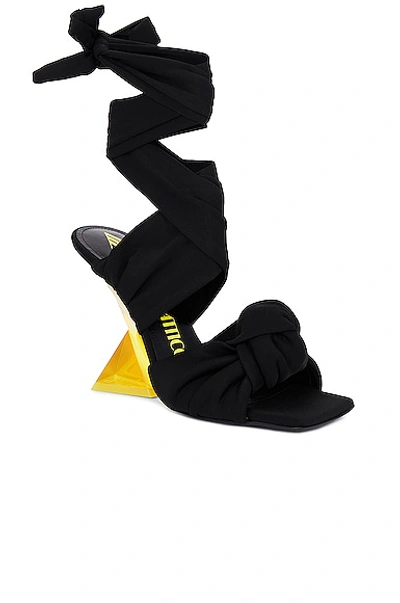 Shop Attico Duse Sandal In Black & Mustard