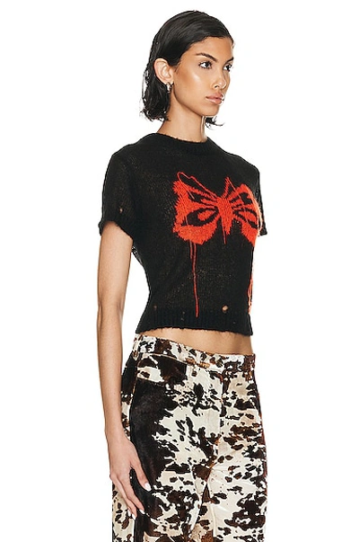 Shop Acne Studios Butterfly Tee In Black & Red