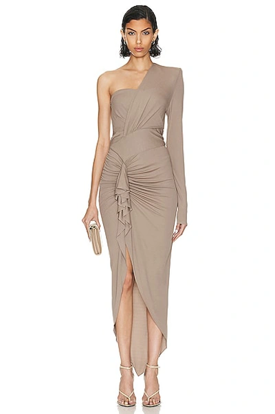 Shop Alexandre Vauthier Bustier Maxi Dress In Dove Grey