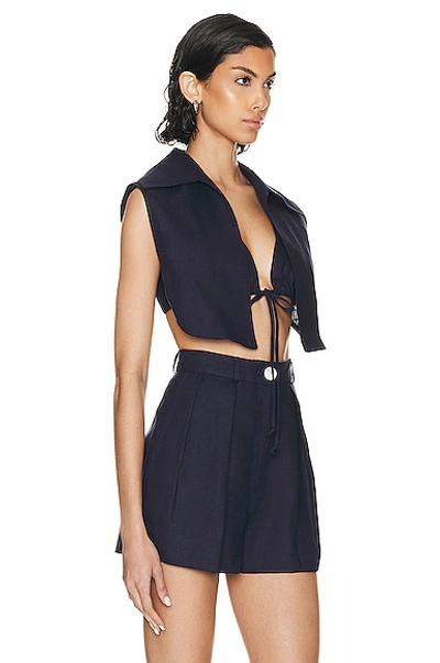 Shop Matthew Bruch Vest With Triangle Top In Navy