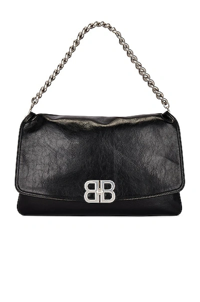 Balenciaga Large Bb Soft Flap Bag In Black