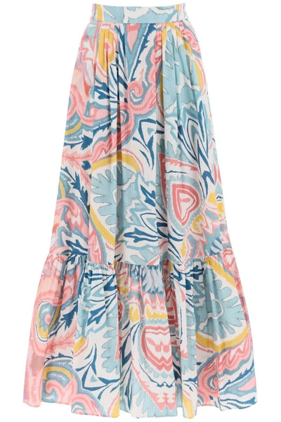 Shop Etro Cotton And Silk Skirt In Multicolor