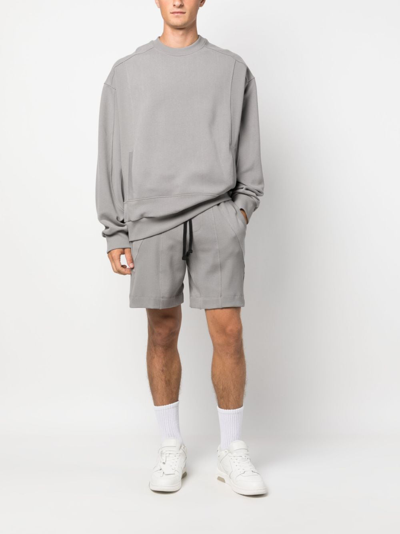 Shop Styland Organic Cotton Track Shorts In Grey