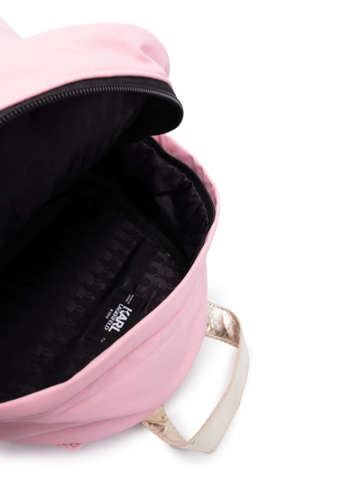 Shop Karl Lagerfeld Choupette Logo-print Backpack In Pink