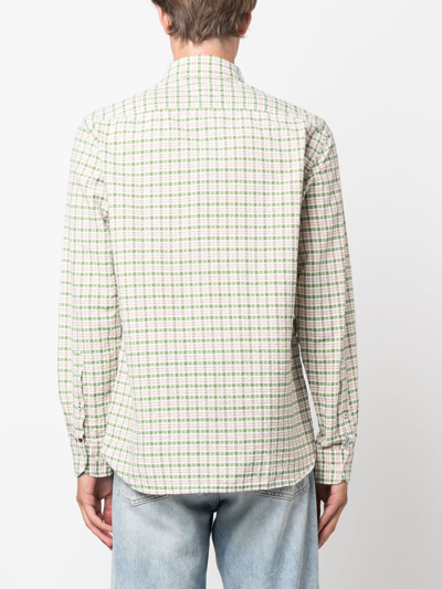 Tommy Hilfiger Men's Oxford Multi Gingham Printed Regular Fit Shirt In Green