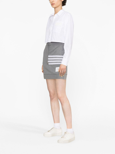 Shop Thom Browne 4-bar Stripe Miniskirt In Grey