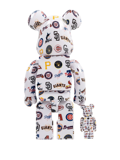 Shop Medicom Toy X Mlb National League Be@rbrick 100% And 400% Figure Set In White