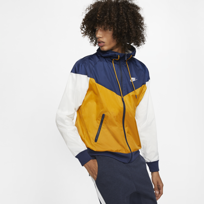Shop Nike Men's  Sportswear Windrunner Hooded Windbreaker In Yellow