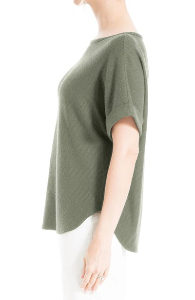 Max Studio Short Sleeve Ribbed T-shirt In Army