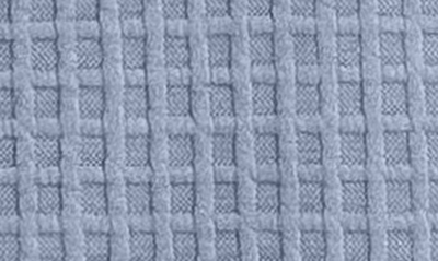 Max Studio Ruched Elbow Sleeve Waffle Knit Top In Flint Blue