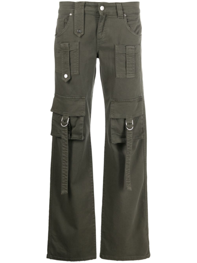 Shop Blumarine Straight-leg Cargo Trousers - Women's - Cotton/elastane In Green