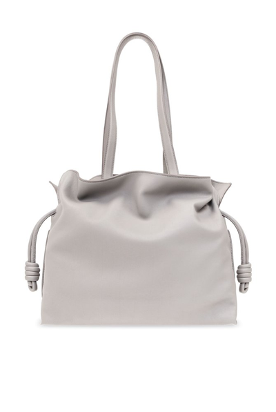 Shop Loewe Flamenco Large Shoulder Bag In Grey