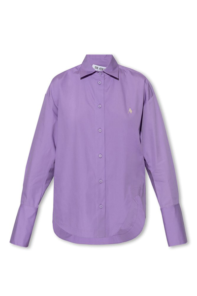 Shop Attico The  Eliza Buttoned Long In Purple