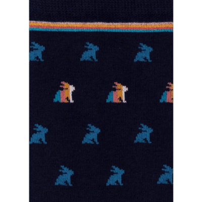 Shop Paul Smith Navy Wayne Rabbit Socks In Blue
