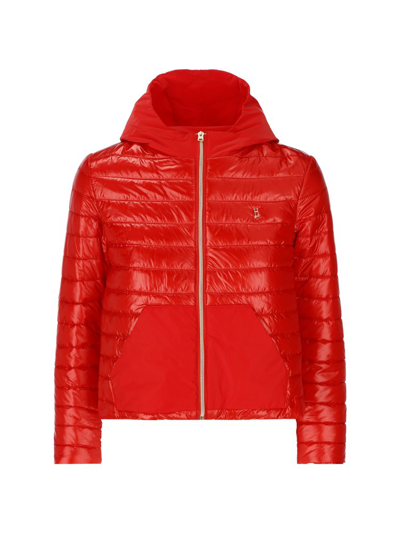 Shop Herno Kids Quilted Cropped Jacket In Red