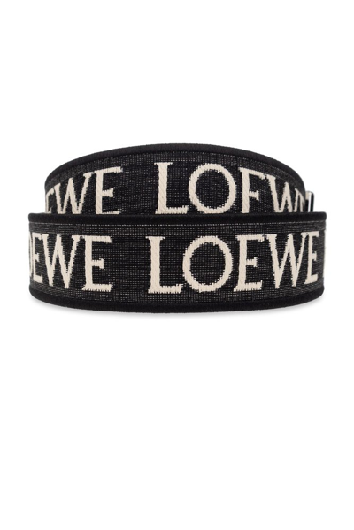 Shop Loewe Logo Detailed Bag Strap In Black