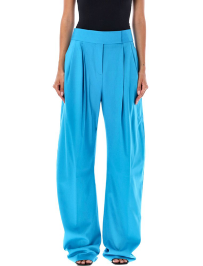 Shop Attico The  Gary High Waist Trousers In Blue