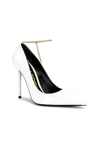 Shop Tom Ford Patent Leather Chain Pump 105 In White