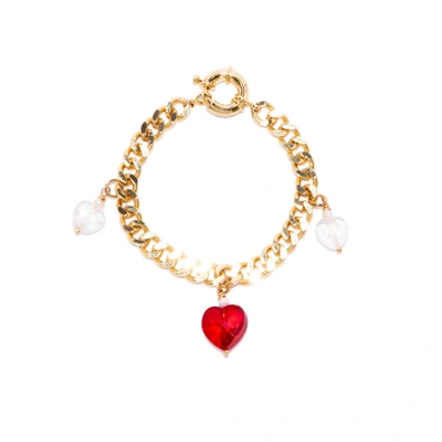 Shop Joey Baby Kokoro Chain And Red Heart Bracelet In Multi