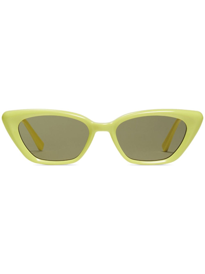 Shop Gentle Monster Terra Cotta Y7 Logo-plaque Sunglasses In Yellow