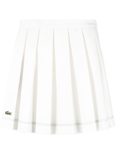 Lacoste X Roland Garros A-line Pleated Miniskirt In White