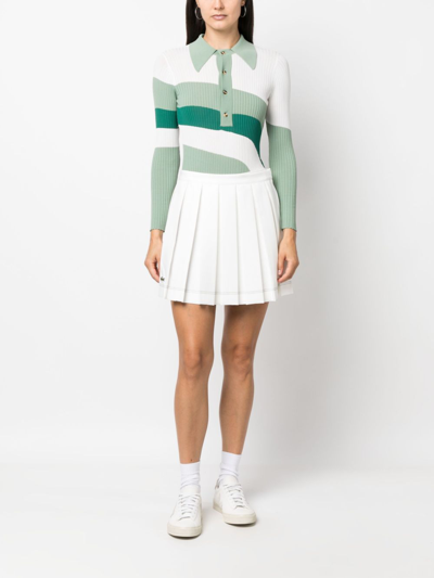 Lacoste X Roland Garros A-line Pleated Miniskirt In White