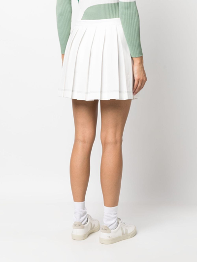 Lacoste X Roland Garros A-line Pleated Miniskirt In White