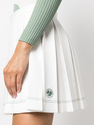 Lacoste X Roland Garros A-line Pleated Miniskirt In White